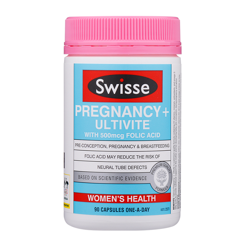 ChemistWarehouse海外旗舰店Swisse 孕妇宝妈孕期专用叶酸钙镁锌铁锌复合维生素D3维生素C90粒1