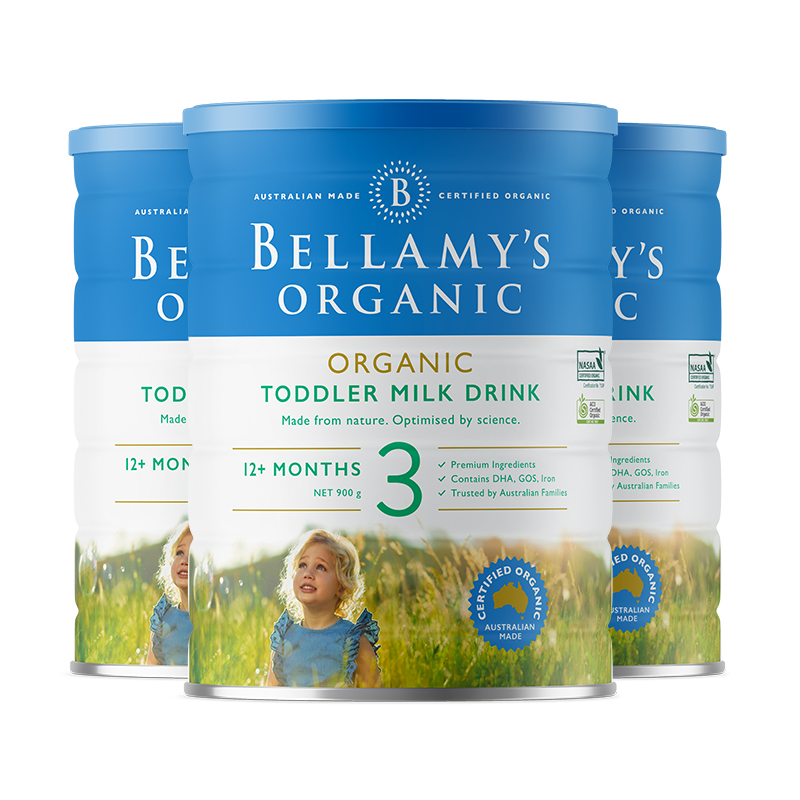 ChemistWarehouse海外旗舰店Bellamys贝拉米3段有机婴幼儿配方奶粉婴儿奶粉900g3罐装进口奶粉1