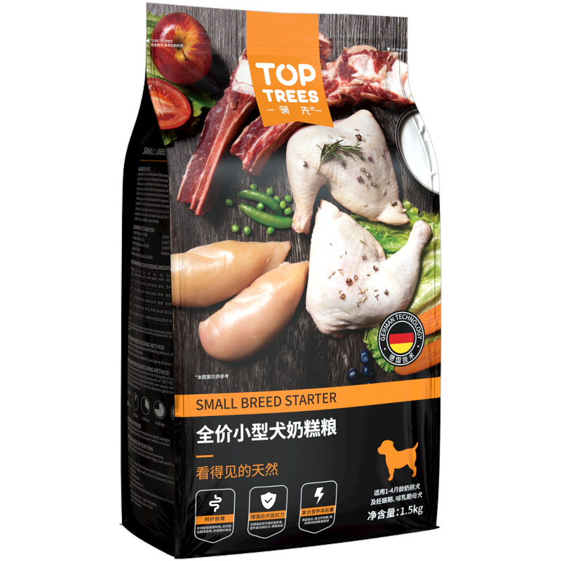 Toptrees领先小型通用成幼犬奶糕泰迪法斗比熊博美原肉狗粮1.5kg - 图3