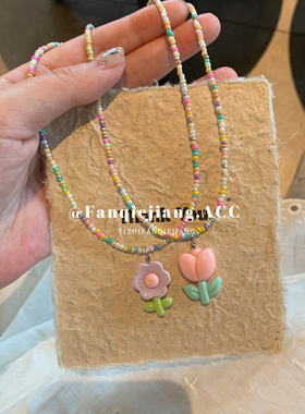 可爱奶fufu手工串珠项链