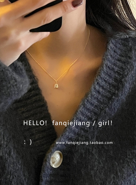 一只番茄酱锆石不掉色锁骨链女项链