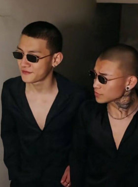 男士复古小框方形网红窄太阳眼镜