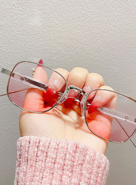 素颜自带腮红眼镜女高级度数