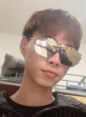 一体式无框个性连体防晒太阳镜男