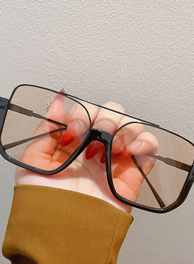 大脸方框高级感ins太阳镜男防晒