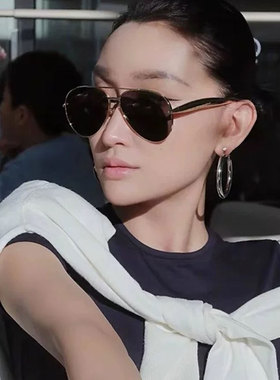 欧美时尚个性飞行员蛤蟆形墨镜女