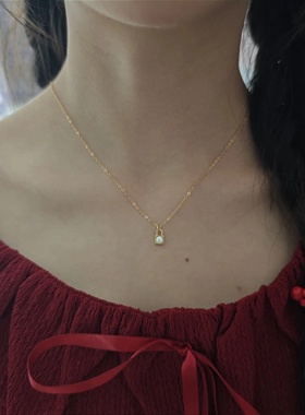 S925纯银镀k金锁头项链女小众设计感高级轻奢精致锁骨链颈链配饰