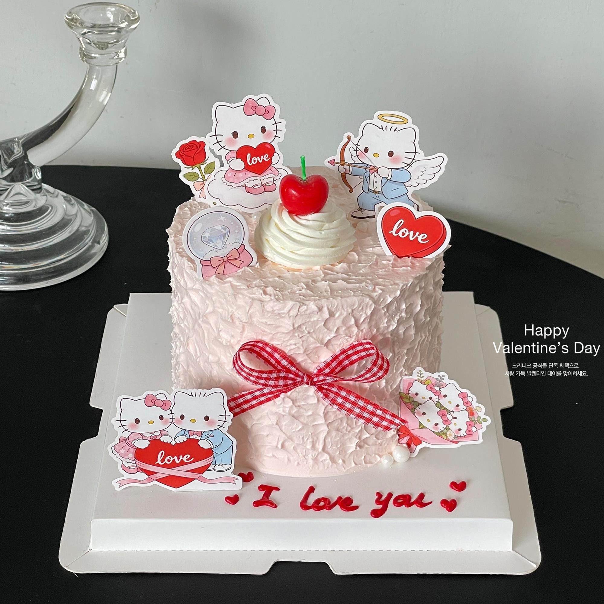 214情人节kitty蛋糕装饰插牌情侣kt猫表白纪念日甜品烘焙装扮插件,淘宝优惠券,粉丝福利购,淘宝优惠卷