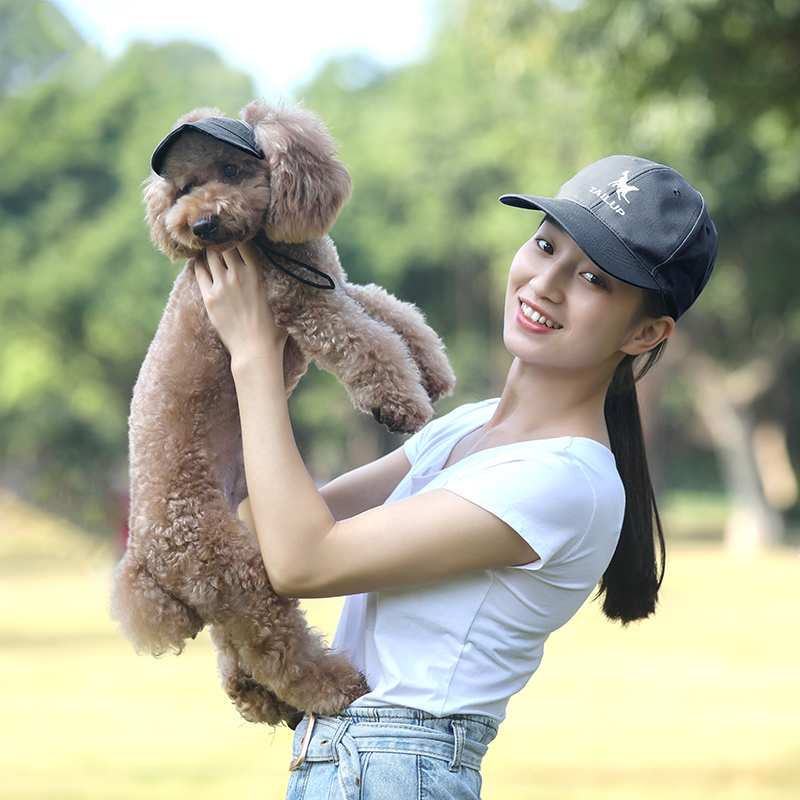 翘尾巴宠物帽狗狗遮阳帽鸭舌帽主人棒球帽猫咪露耳朵帽贝雷帽四季 - 图0