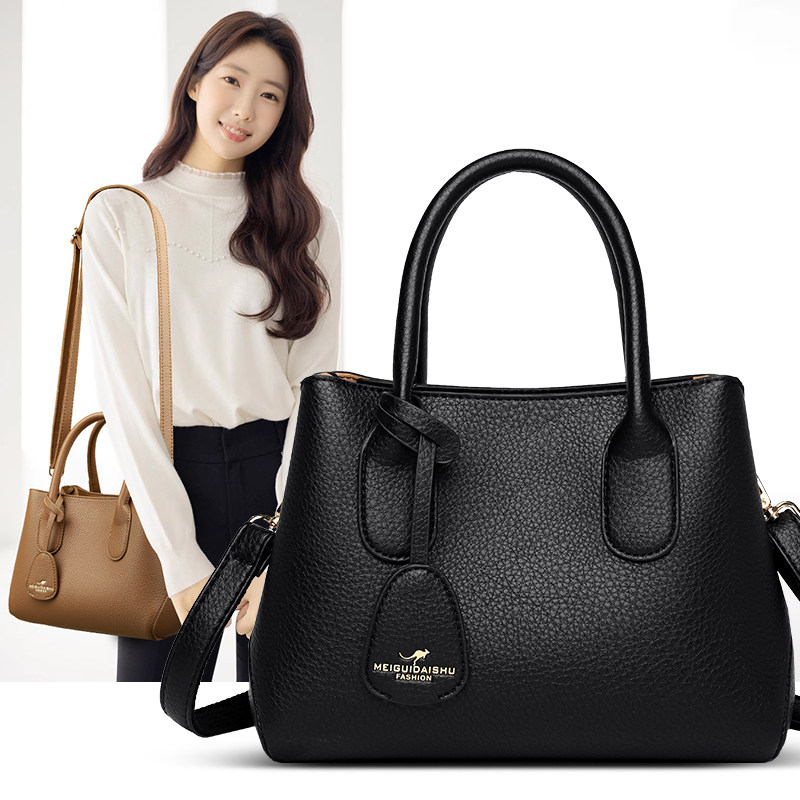 袋鼠专柜女包大气简约女士手提包2026新款中年送婆婆妈妈包真皮包,淘宝优惠券,粉丝福利购,淘宝优惠卷