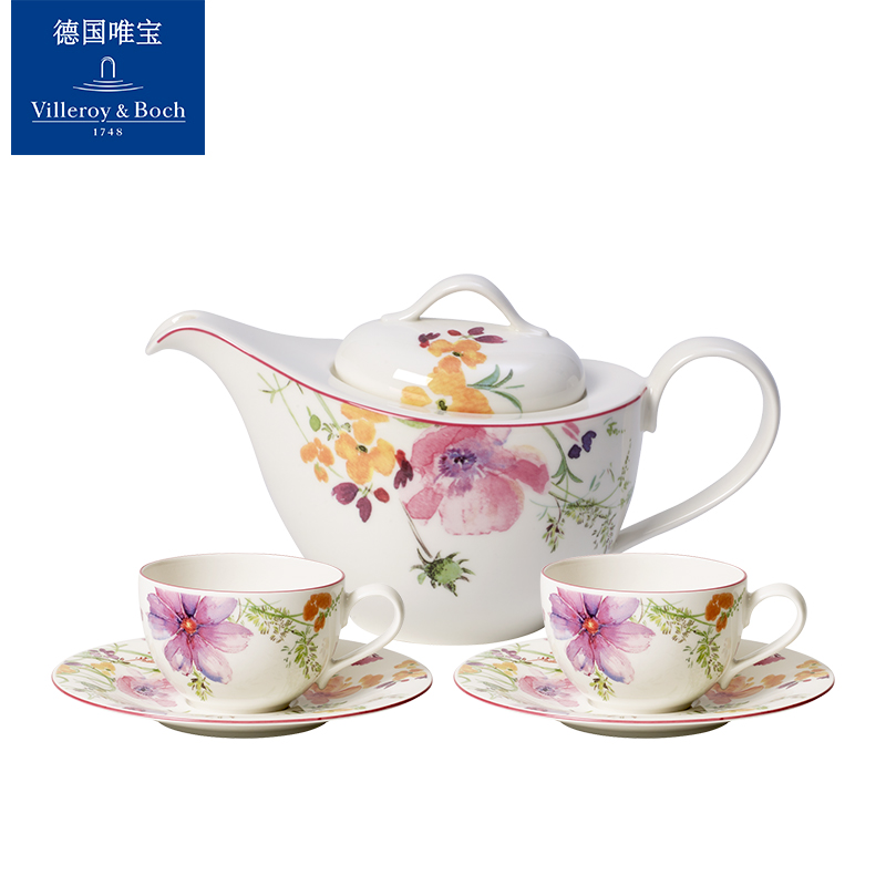 villeroyboch德国唯宝进口茶具套装咖啡杯碟陶瓷家用粉迷情多巴胺 - 图0