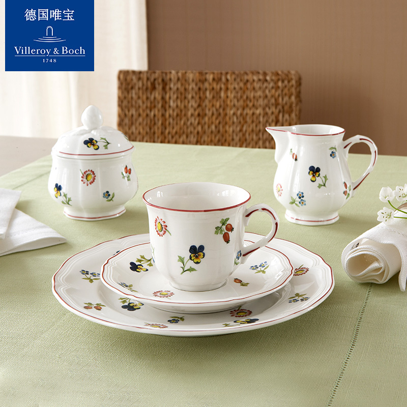 villeroyboch德国唯宝进口欧式咖啡杯碟套装家用茶杯具简约小花园_虎窝淘
