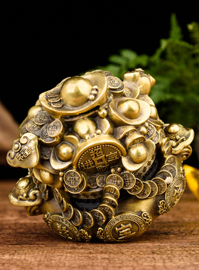 全铜招财办公室桌面风水存钱罐