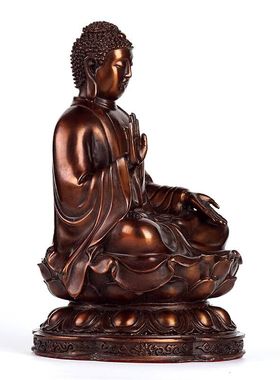 纯铜大日佛像客厅中式工艺品