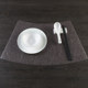 Waterproof and oil-proof fan-shaped dining table mats that are non-slip and washable