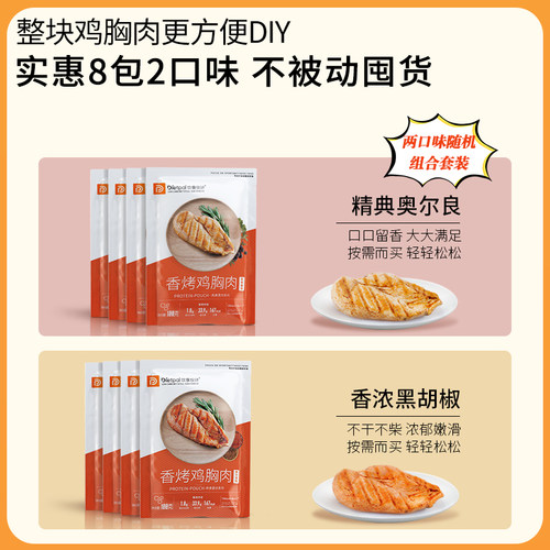 饮食伙计香烤鸡胸肉健身代餐即食高蛋白低脂速食鸡脯肉饱腹热量卡 - 图2