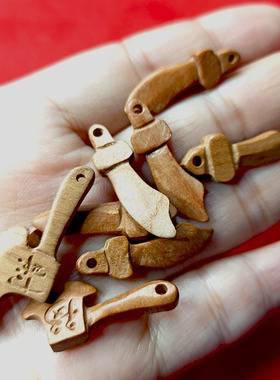 婴儿桃木斧头剑手链手串