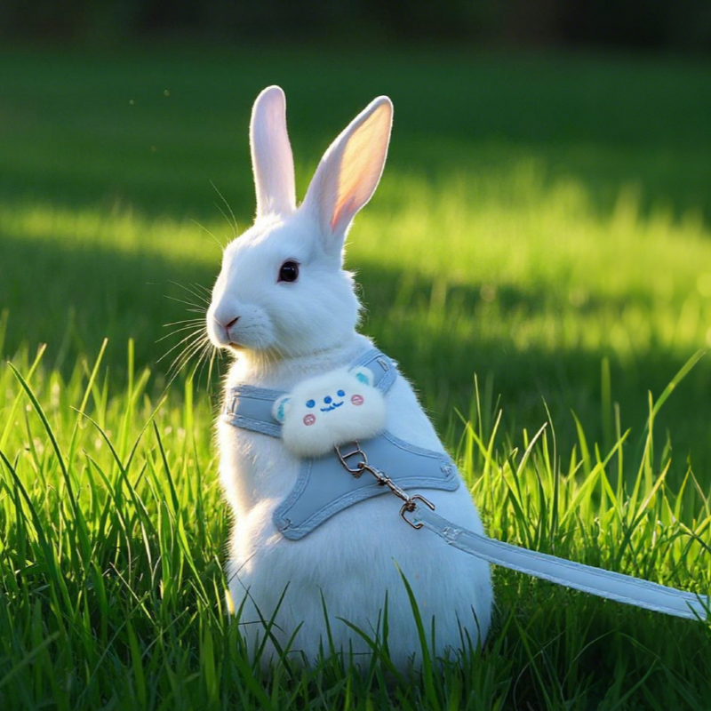 小兔外出牵引绳兔绳防挣脱遛兔绳兔子牵引绳可调节兔兔绳子兔链子,淘宝优惠券,粉丝福利购,淘宝优惠卷
