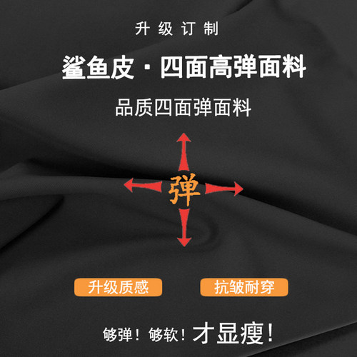 春秋大码假两件一体遮挡屁帘裙裤高腰口袋打底瑜伽健身鲨鱼女长裤 - 图2