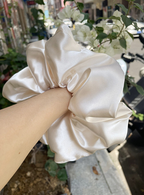 INS风超大发圈法式缎面绸布大肠