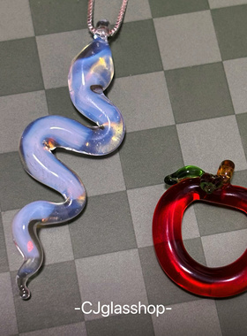 原创苹果项链吊坠小众玻璃送礼物