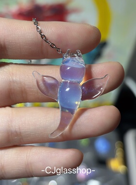 CJglasshop-海天使 创意项链吊坠小众海洋艺术品玻璃手工生日礼物