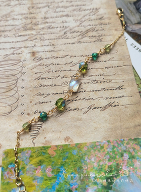 情诗森系小众月光石森林手链