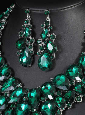 欧美新款玫瑰金套装婚纱晚宴配饰