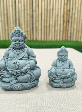 【热卖款】青砂石黄财神桌面摆件鱼缸造景茶宠博古架创意装饰品