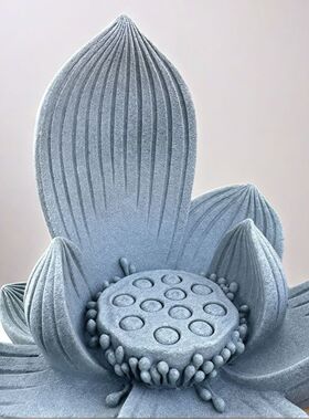 青砂石莲花禅意摆件庭院家居客厅玄关造景装饰品