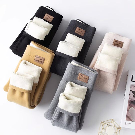 Теплые хлопковые брюки из утепленного бархата на осень и зиму из овечьего флиса