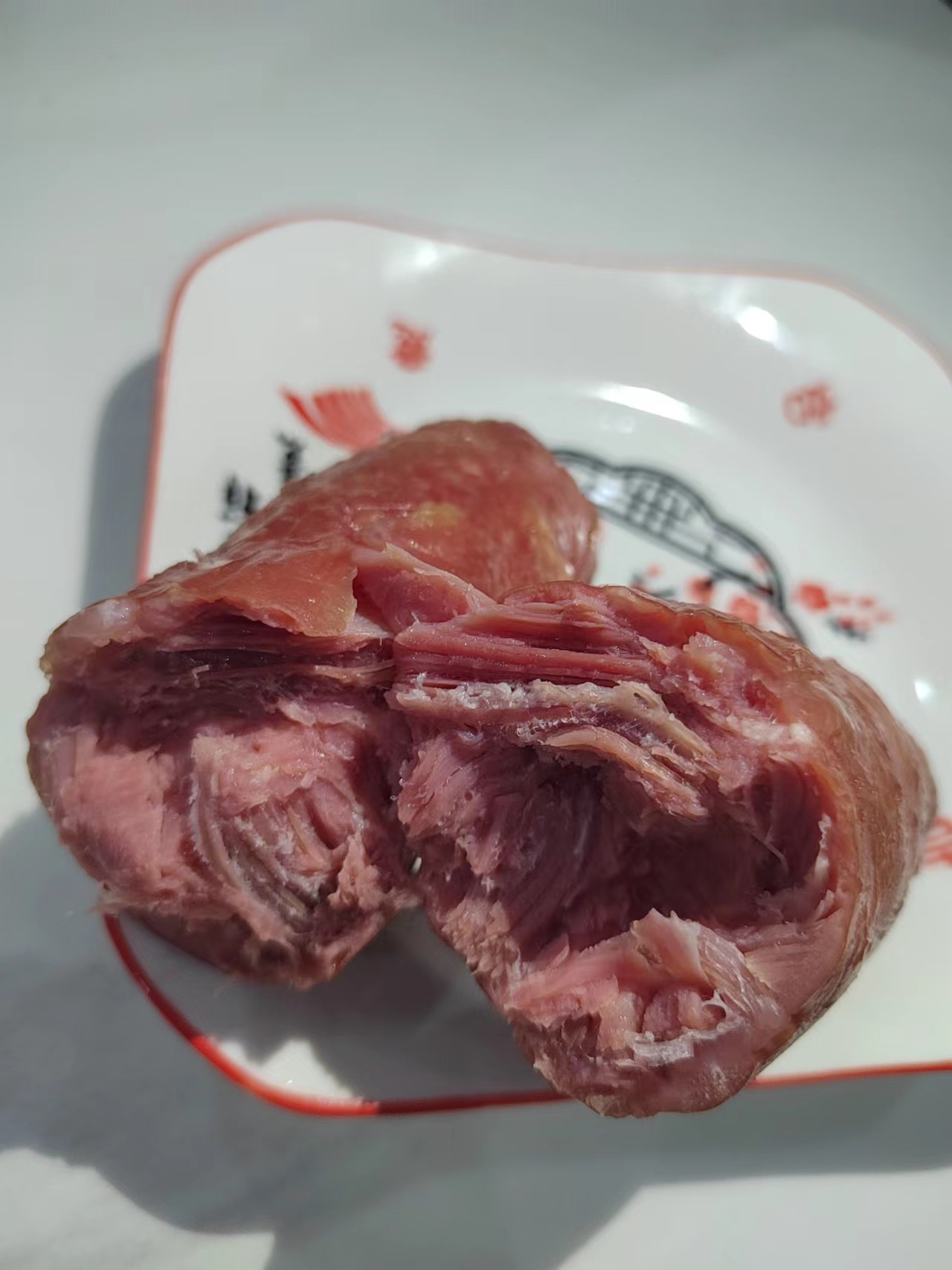 诸城得利斯原产地大块腱子肉火腿无淀粉380g纯猪肉肠2根包邮 - 图2