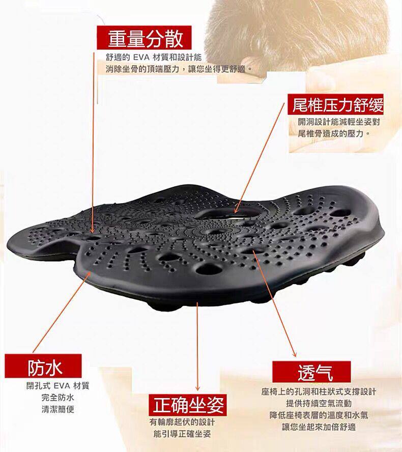 backjoy汽车坐垫办公室美臀护腰久坐神器痔疮屁股轮椅夏透气座垫