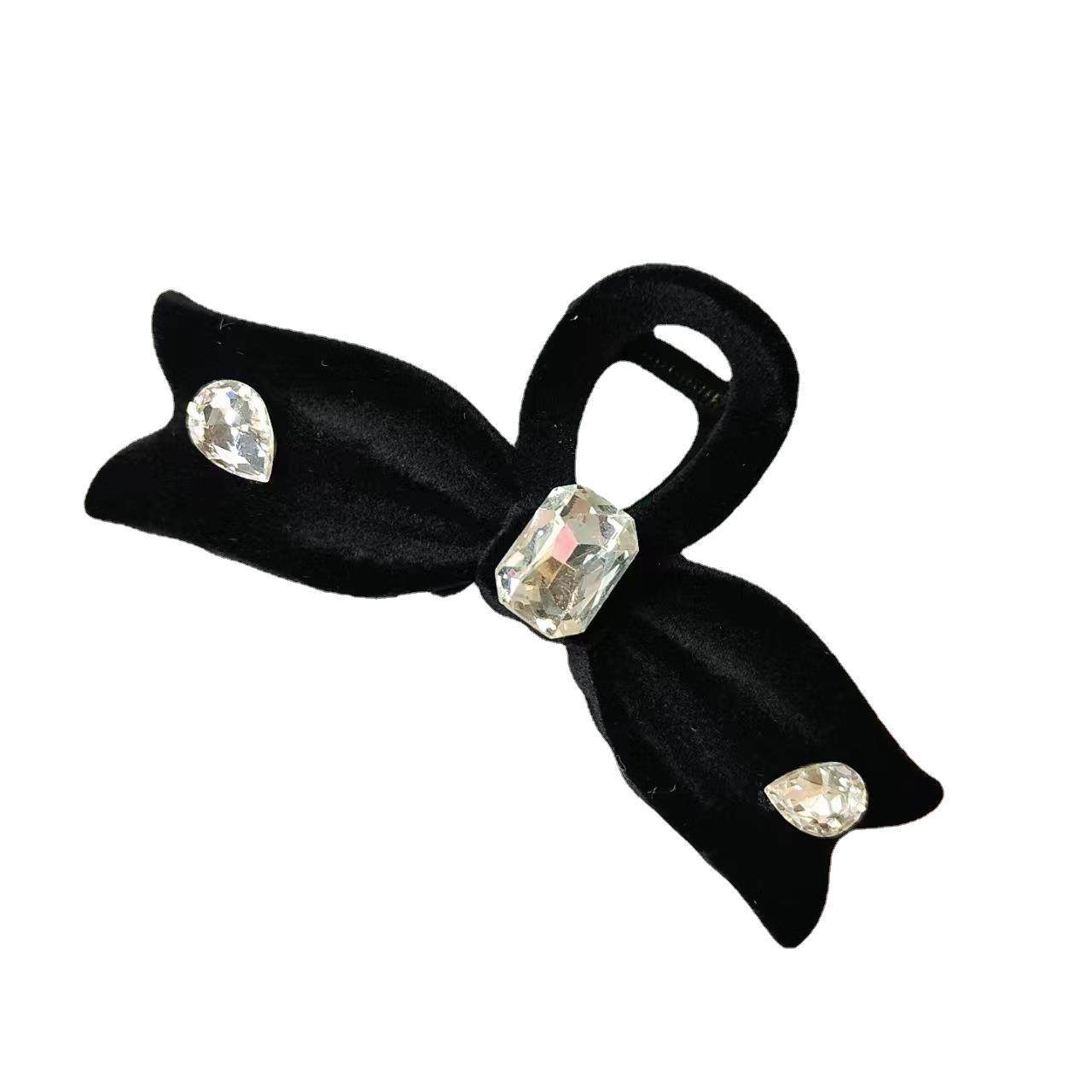 新款复古小香风抓夹大号黑色丝绒感鲨鱼夹头饰气质植绒抓夹,淘宝优惠券,粉丝福利购,淘宝优惠卷