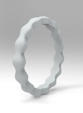 跨境波浪纹3mm宽硅胶戒指 10色组女款时尚硅胶戒指情侣硅胶指环