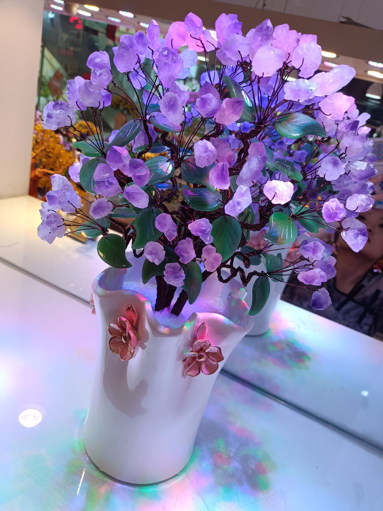 紫水晶发财树黄水晶摇钱树家居摆件客厅玄关酒柜店铺开业乔迁送礼,淘宝优惠券,粉丝福利购,淘宝优惠卷