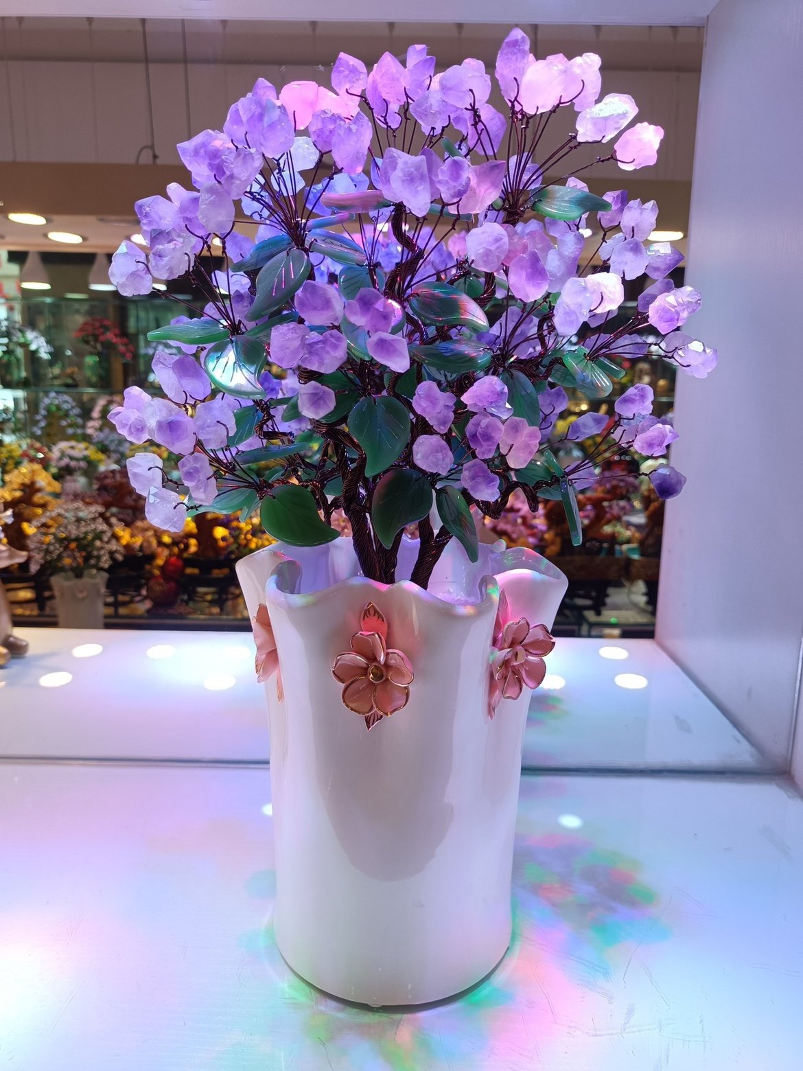 紫水晶发财树黄水晶摇钱树家居摆件客厅玄关酒柜店铺开业乔迁送礼,淘宝优惠券,粉丝福利购,淘宝优惠卷