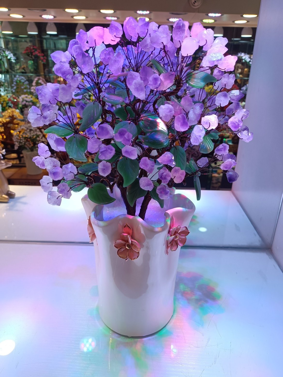 紫水晶发财树黄水晶摇钱树家居摆件客厅玄关酒柜店铺开业乔迁送礼,淘宝优惠券,粉丝福利购,淘宝优惠卷