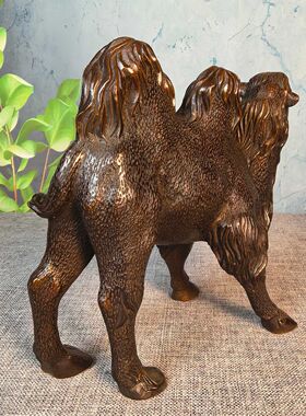 铜骆驼沙漠双峰驼招财家居摆件