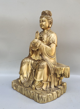 黄铜中式佛堂泰山奶奶桌面摆件