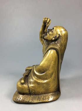 春秋时期勾践铜像黄铜书房摆件