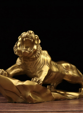 铜瑞兽上山虎办公室老虎家居摆件