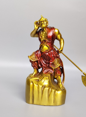 黄铜中式千里眼顺风耳门神摆件