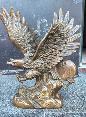 铜鹰大展宏图拼搏老鹰书房摆件