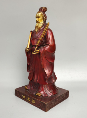 姜子牙封神榜站像摆件黄铜大号