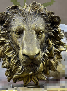 铜招财装饰大象头狮子头壁挂用品