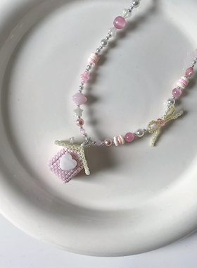 想要一个温暖的小房子 串珠耳饰项链原创设计奇妙星球生日礼物