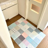 Foldable and easy to store Korean style fresh plaid carpet