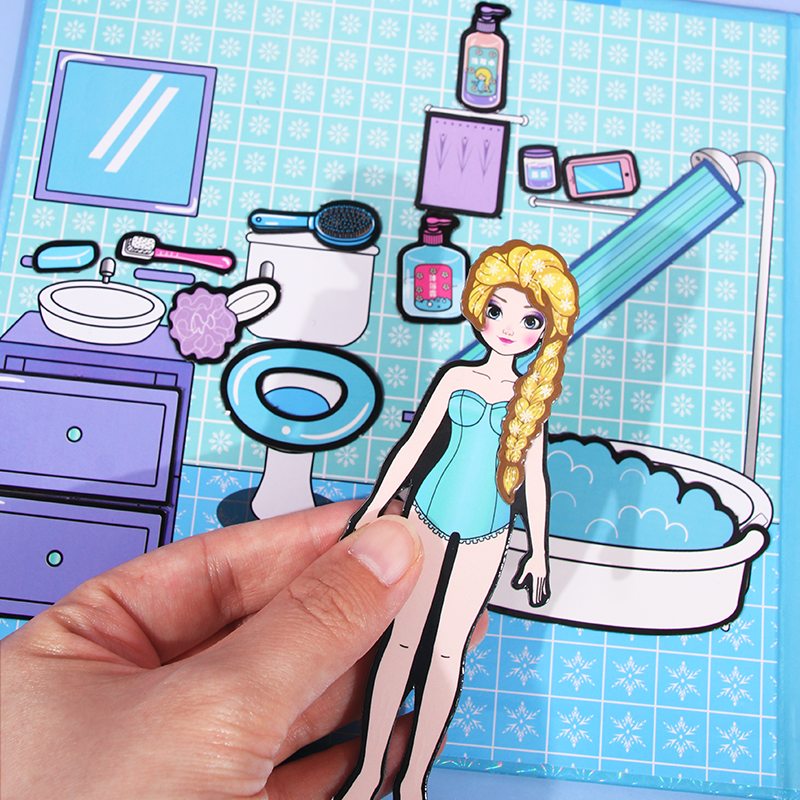 冰雪奇缘磁力安静书爱莎公主磁吸免制作女孩换装diy粘贴儿童玩具