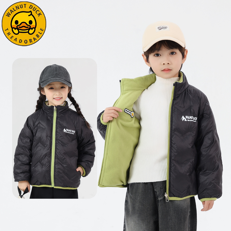 小黄鸭冬装双面穿羽绒服儿童轻薄外套XT157-XYY - 图2